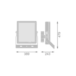 Ledvance LED Strålkastare High Mast Aluminium Svart 470W 66000lm 60D - 730 Varm Vit | IP66 - Symmetrisk - Exkl. Drivdon