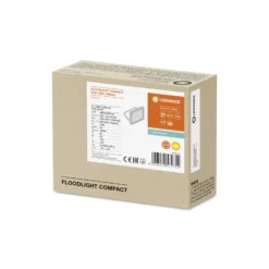Ledvance LED Strålkastare Kompakt Vit 20W 1800lm 100D - 830 Varm Vit | IP65 - Symmetrisk
