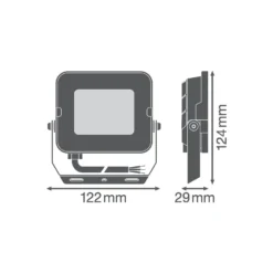 Ledvance LED Strålkastare Kompakt Vit 20W 2000lm 100D - 840 Kallvit | IP65 - Symmetrisk