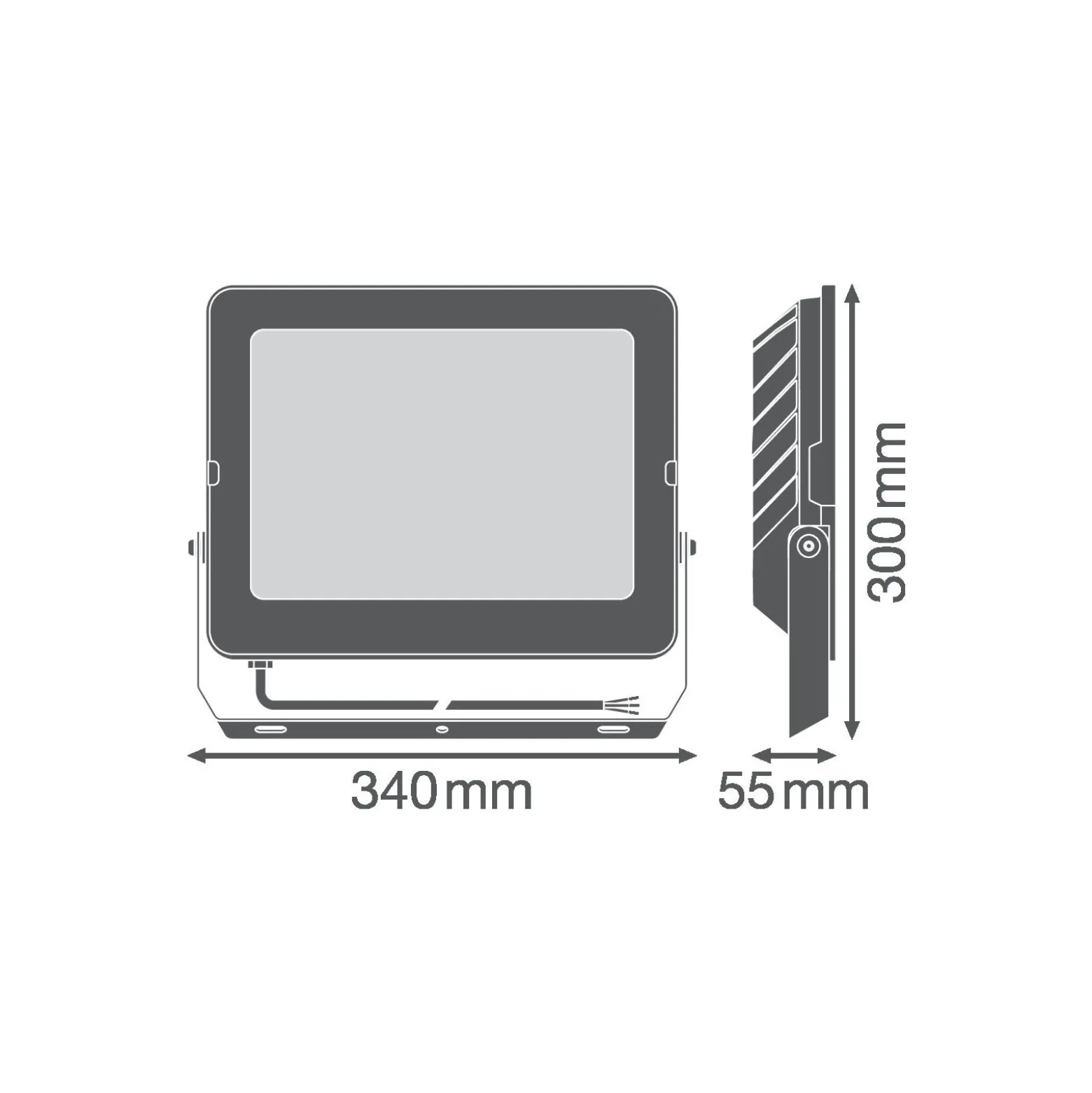Ledvance LED Strålkastare Kompakt Svart 180W 18000lm 100D - 840 Kallvit | IP65 - Symmetrisk