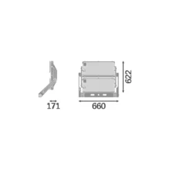 Ledvance LED Strålkastare Max Radial 45 Aluminium Grå 900W 153700lm 45D - 830 Varm Vit | IP66 - Symmetrisk