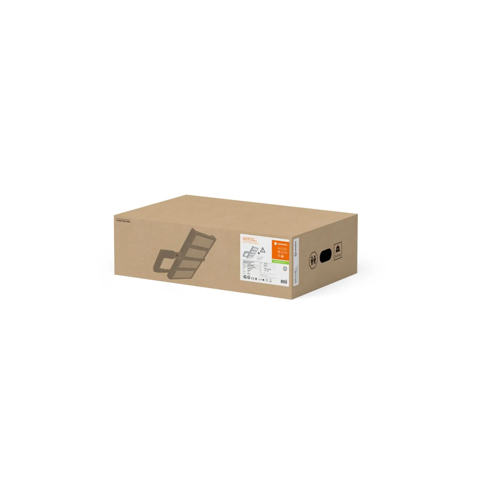 Ledvance LED Strålkastare MAX Vägg Grå 1200W 164000lm 50Dx10D - 757 Dagsljus | IP66 - Asymmetrisk