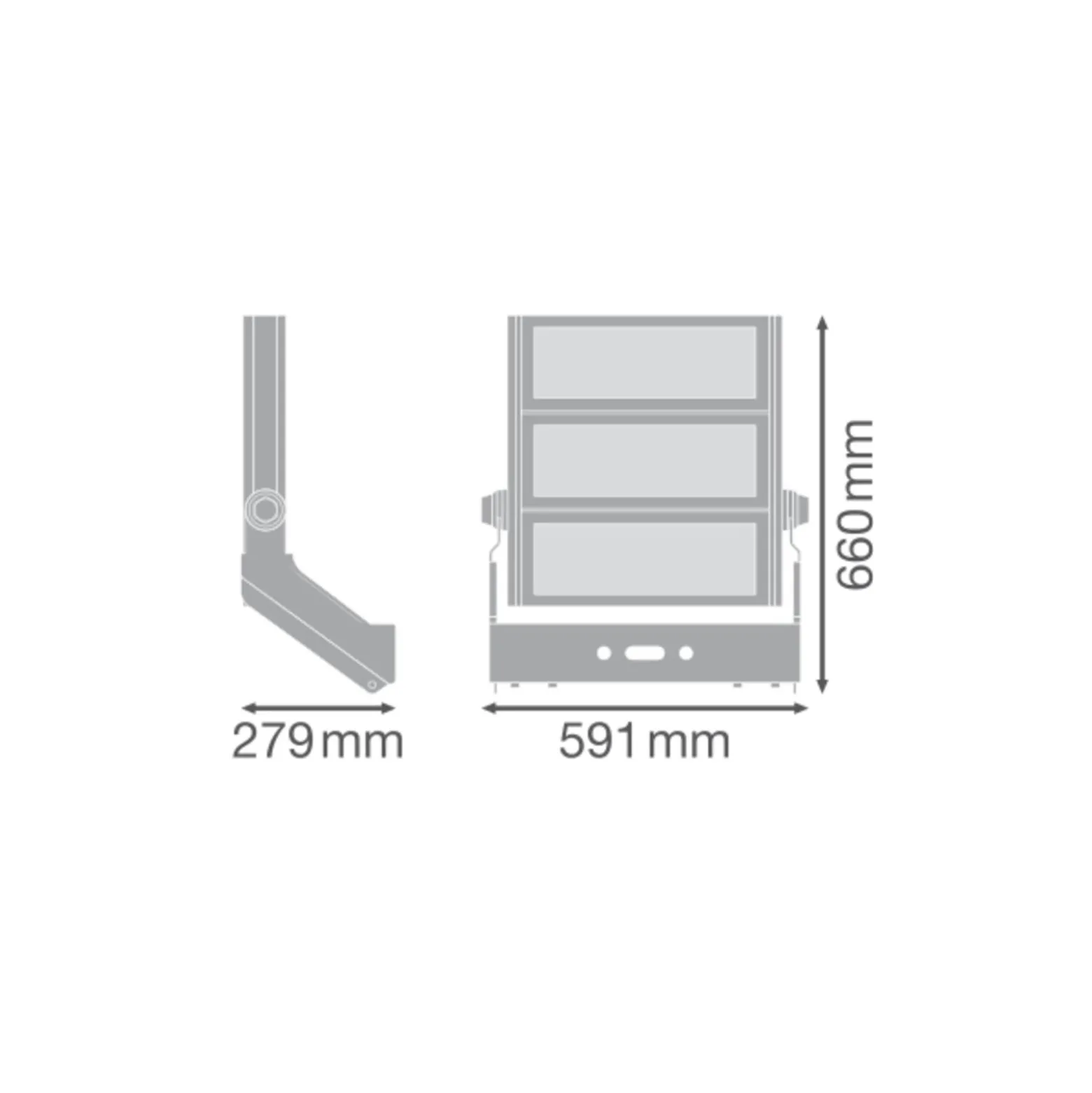Ledvance LED Strålkastare MAX Grå 900W 117000lm 10D - 757 Dagsljus | IP66 - Symmetrisk