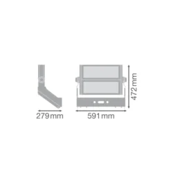 Ledvance LED Strålkastare MAX Grå 600W 81000lm 30D - 757 Dagsljus | IP66 - Symmetrisk