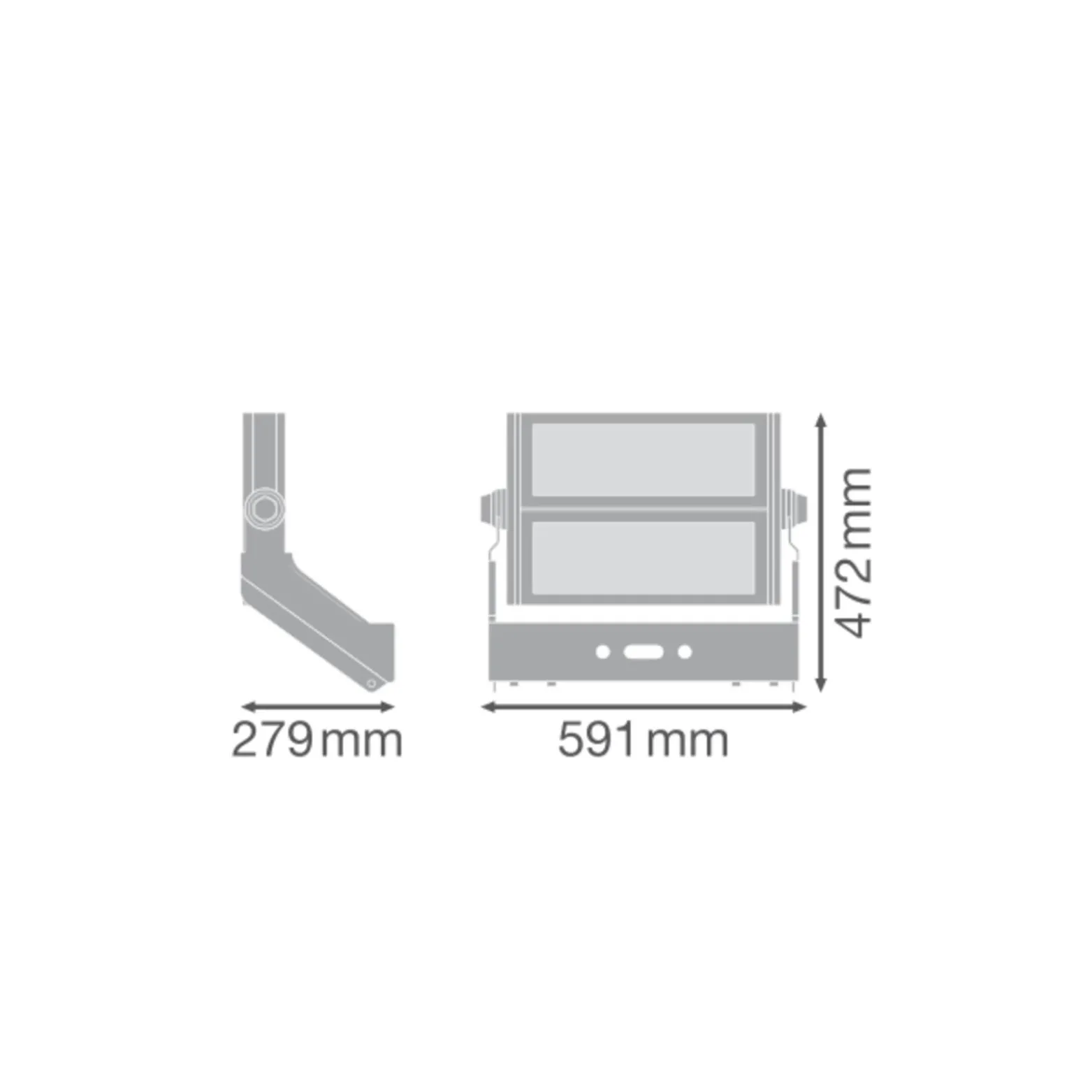 Ledvance LED Strålkastare MAX Grå 600W 80500lm 60D - 757 Dagsljus | IP66 - Symmetrisk