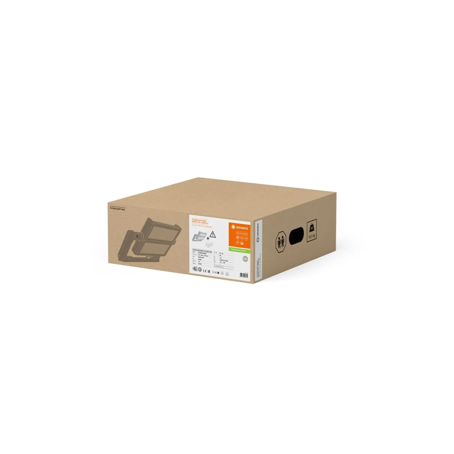 Ledvance LED Strålkastare MAX Grå 600W 80500lm 60D - 757 Dagsljus | IP66 - Symmetrisk