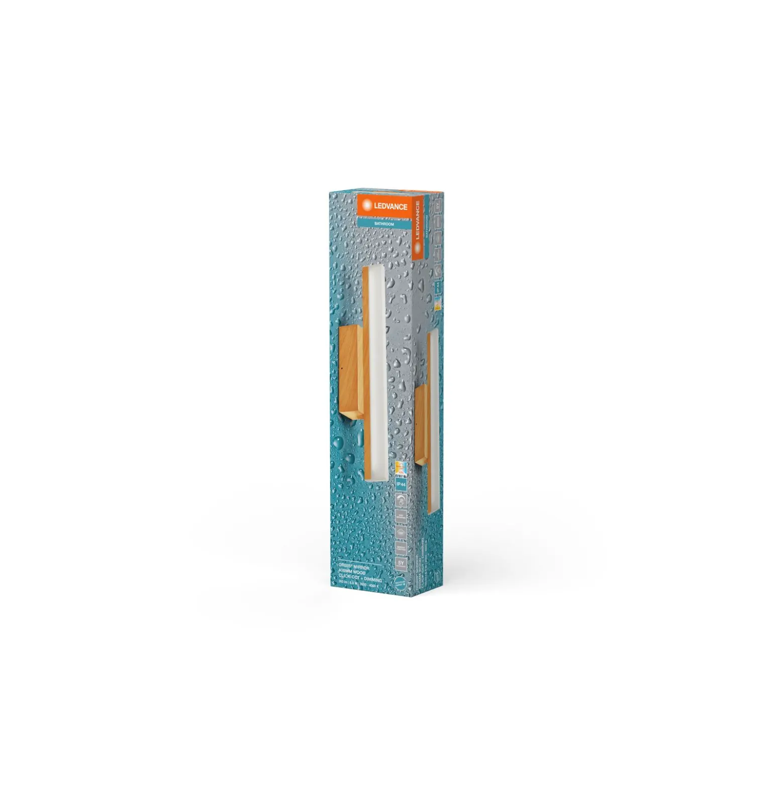 Ledvance LED Vägglampa Badrumsbelysning Orbis Mirror Trä 6W 650lm - 830-840 CCT | IP44 - Touchdimmerbar