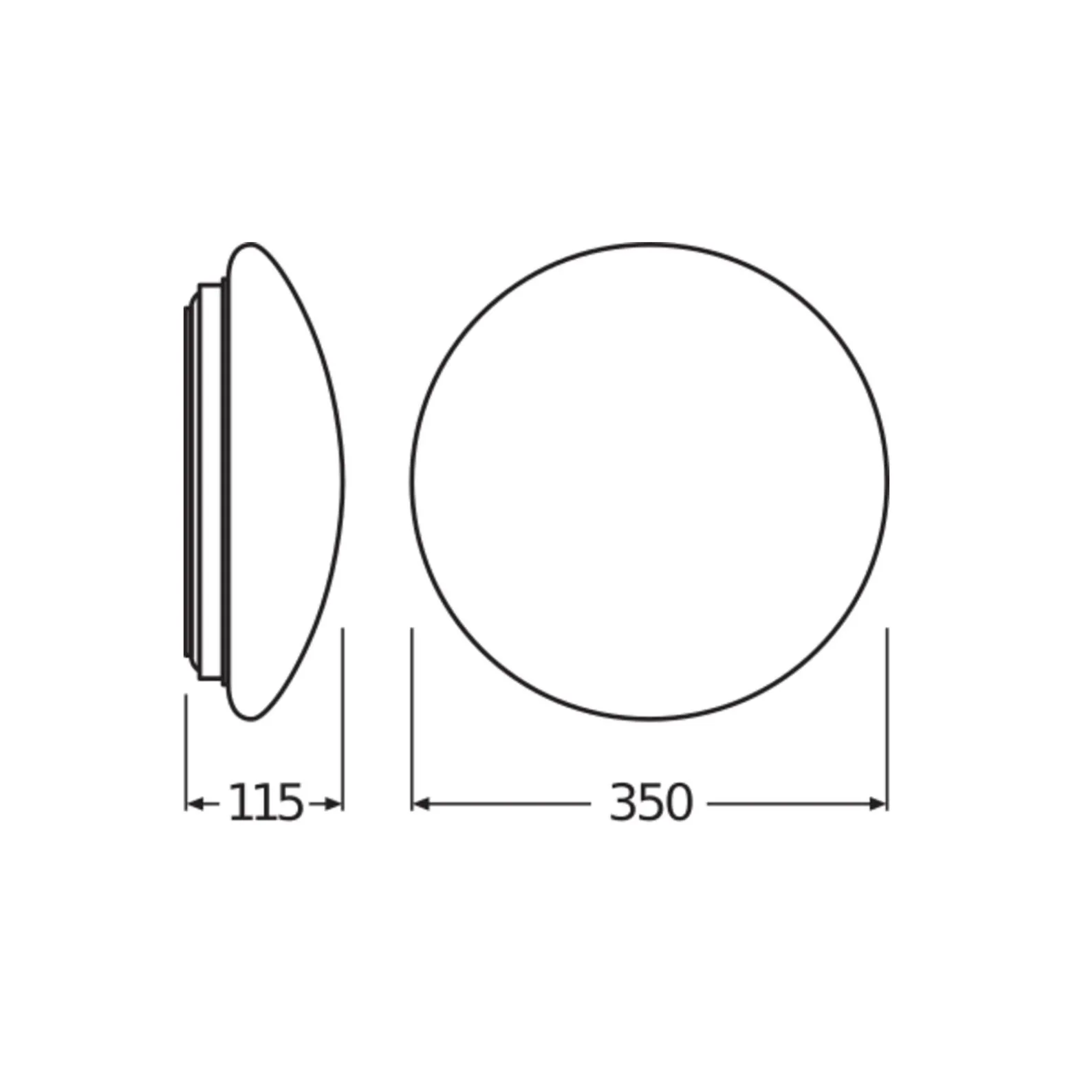 Ledvance Surface Cirkulär 350 18W 830 1440lm Vit IP44 | Varm Vit