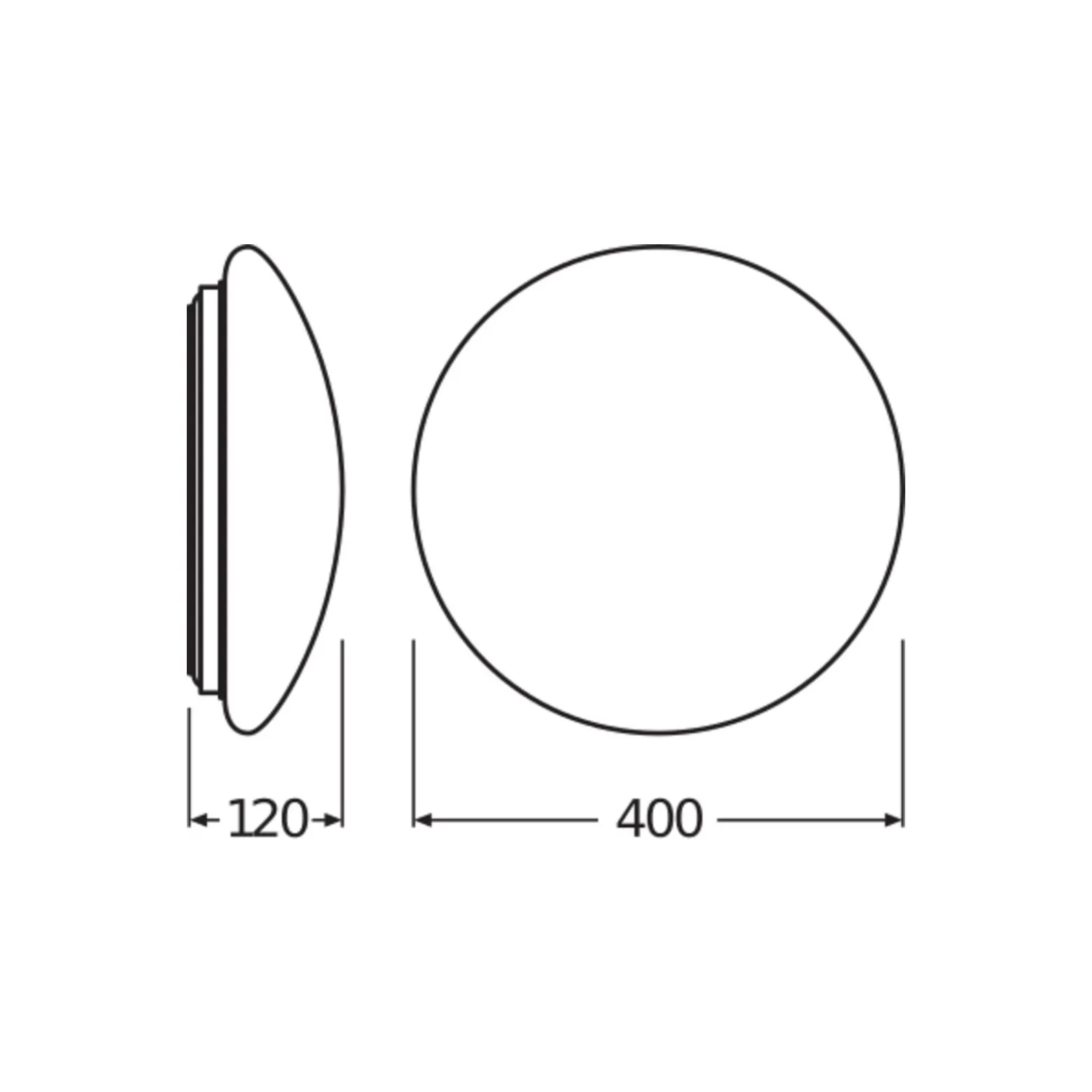 Ledvance Surface Cirkulär 400 24W 830 1920lm Vit IP44 | Sensor - Varm Vit - Ersättare 2x26W
