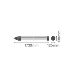 Ledvance Vattentät Allmänbruksarmatur Fukttät Max PC 52W 8000lm - 840 Kallvit | 150cm -Ersättare 2x58W