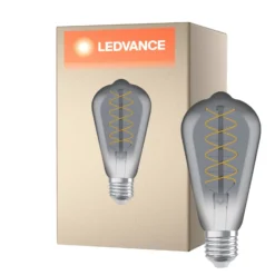 Ledvance Vintage 1906 LED E27 Edison Smoke 7.8W 360lm - 818 Extra Varm Vit | Dimbar - Ersättare 30W