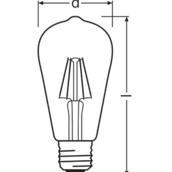 Ledvance Vintage 1906 LED E27 Päron Klar 6.5W 725lm - 824 Extra Varm Vit | Dimbar - Ersättare 55W