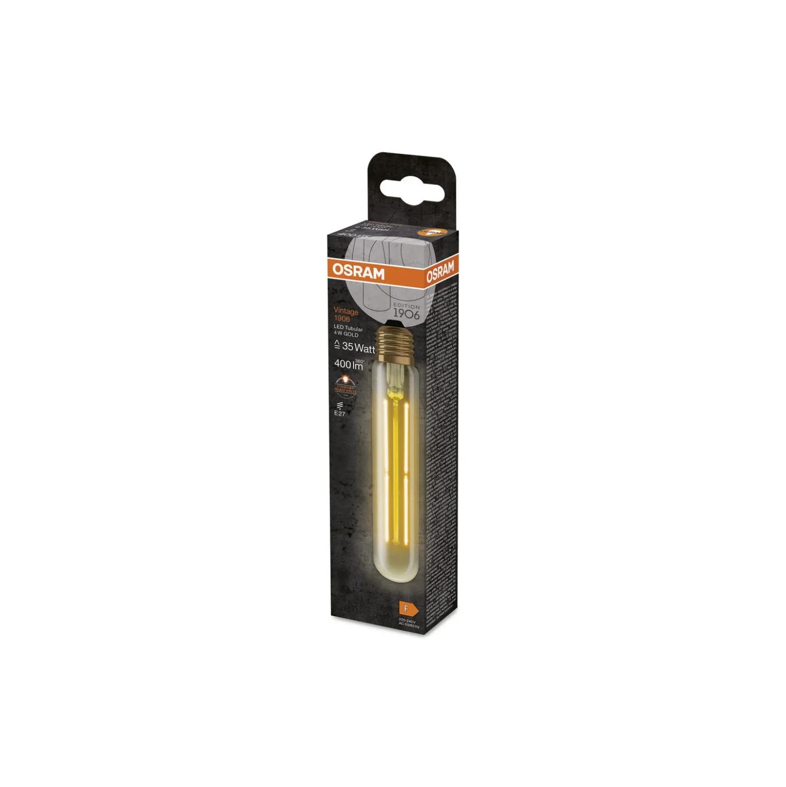 Ledvance Vintage 1906 LED E27 Rör Guld 4W 400lm - 820 Extra Varm Vit | Ersättare 35W