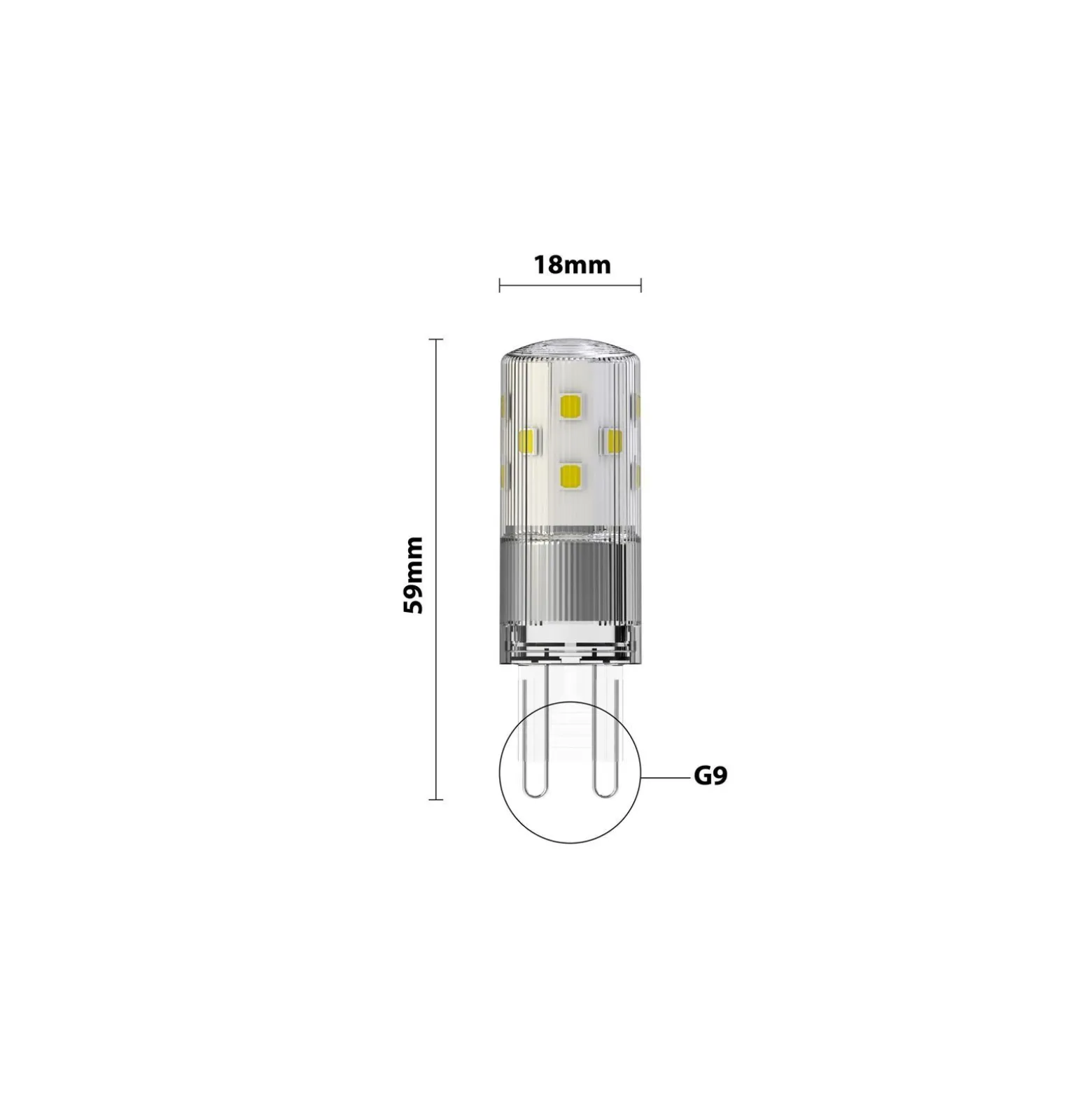 Noxion Bolt LED Kapsel G9 Klar 3.8W 470lm - 827 Extra Varm Vit | Ersättare 40W