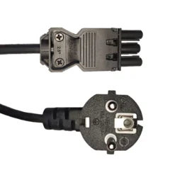 Noxion GST-Kompatibel Strömkabel - Kvinnlig + Schuko Europlug - Svart 1.5m - 3 pole 0.75mm2