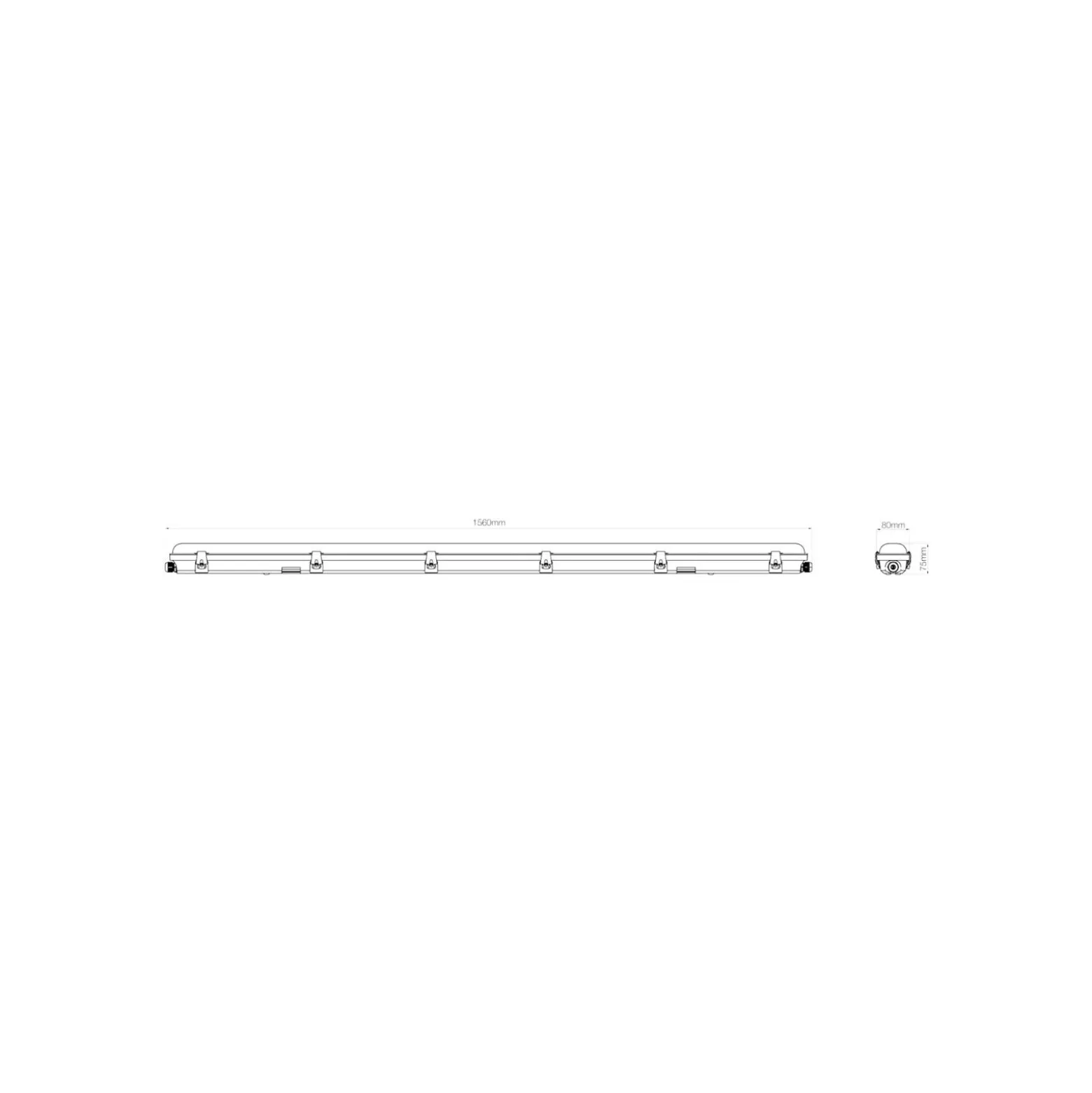 Noxion LED Allmänbruksarmatur Vattentät Poseidon V3.0 35-65W 4550-9100lm - 830-865 CCT | 150cm - Kabelgenomföring (5x2.5mm2) - 3 Timmar Nödbelysning