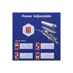 Noxion LED Allmänbruksarmatur Vattentät Poseidon V3.0 19-33W 2340/4200lm - 830-865 CCT | 120cm - Kabelgenomföring (5x2.5mm2) - 3 Timmar Nödbelysning