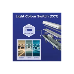 Noxion LED Allmänbruksarmatur Vattentät Poseidon V3.0 30W 3900/4200lm - 830-865 CCT | 120cm - Kabelgenomföring (5x2.5mm2) - Dali Dimbar