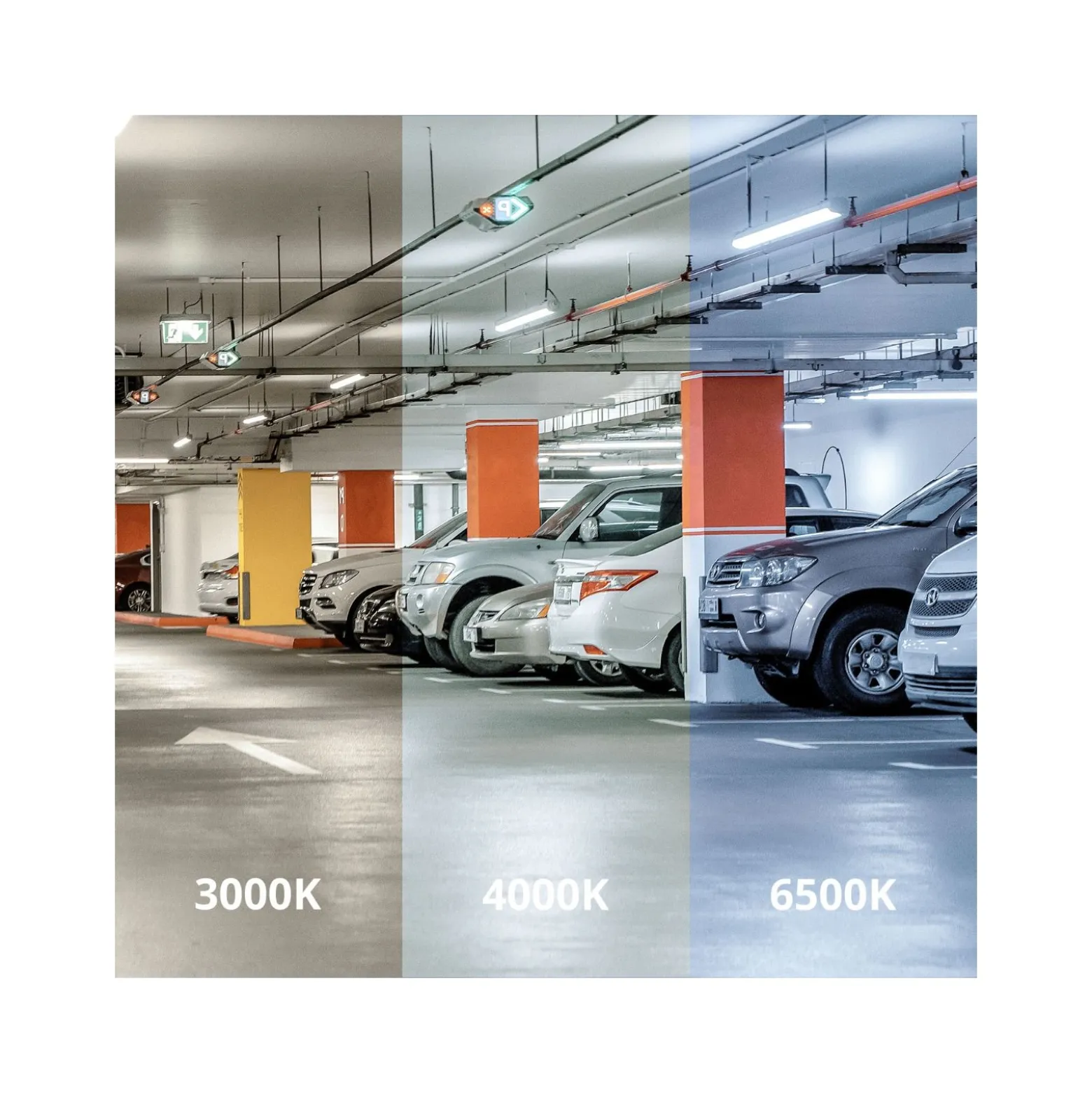 Noxion LED Allmänbruksarmatur Vattentät Poseidon V3.0 30W 3900/4200lm - 830-865 CCT | 120cm - Kabelgenomföring (5x2.5mm2) - Dali Dimbar