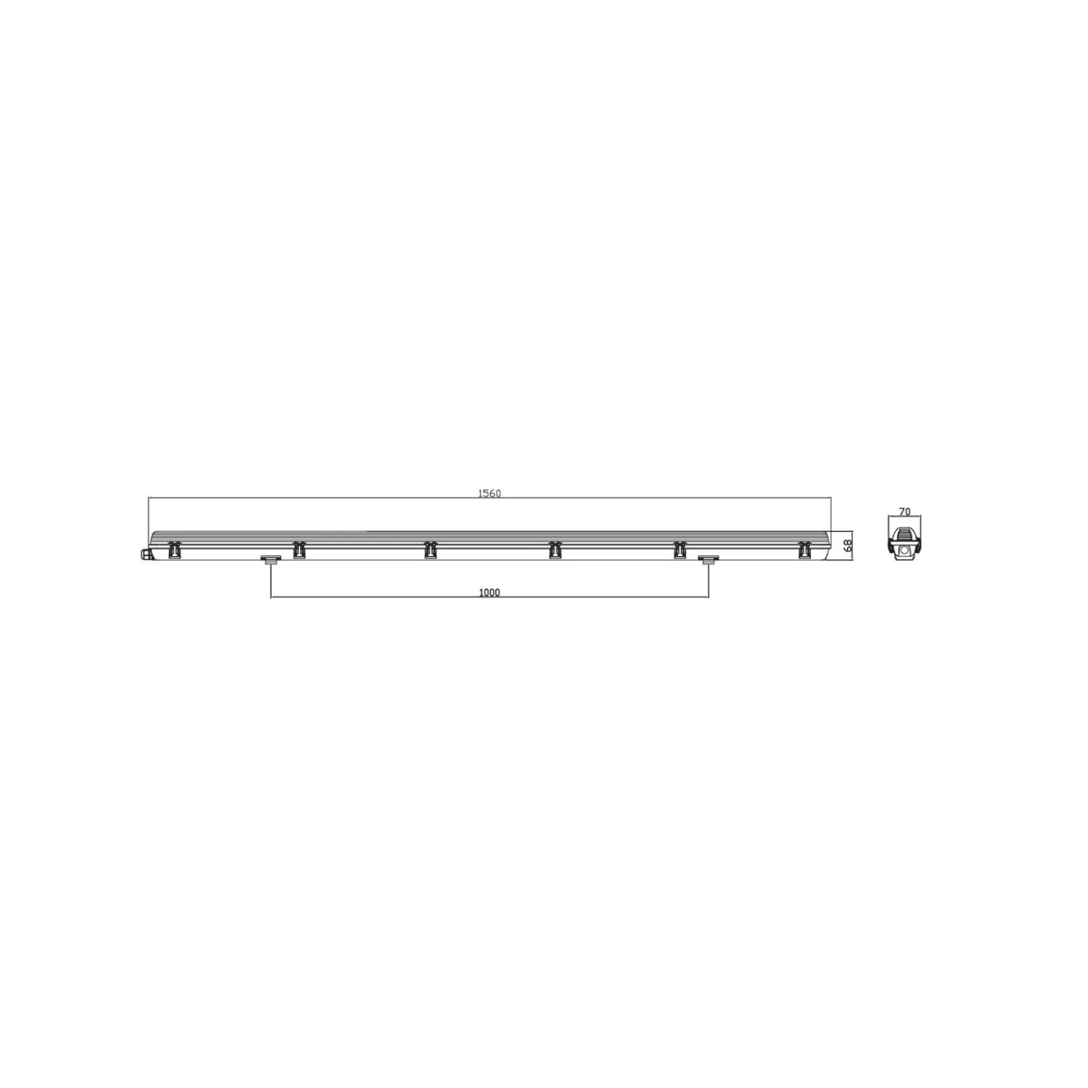Noxion LED Allmänbruksarmatur Vattentät ArmaturPoseidon V2.0incl. 1x Noxion LED Rör T8 Standard Output 19W 2300lm - 840 Kallvit | 150cm