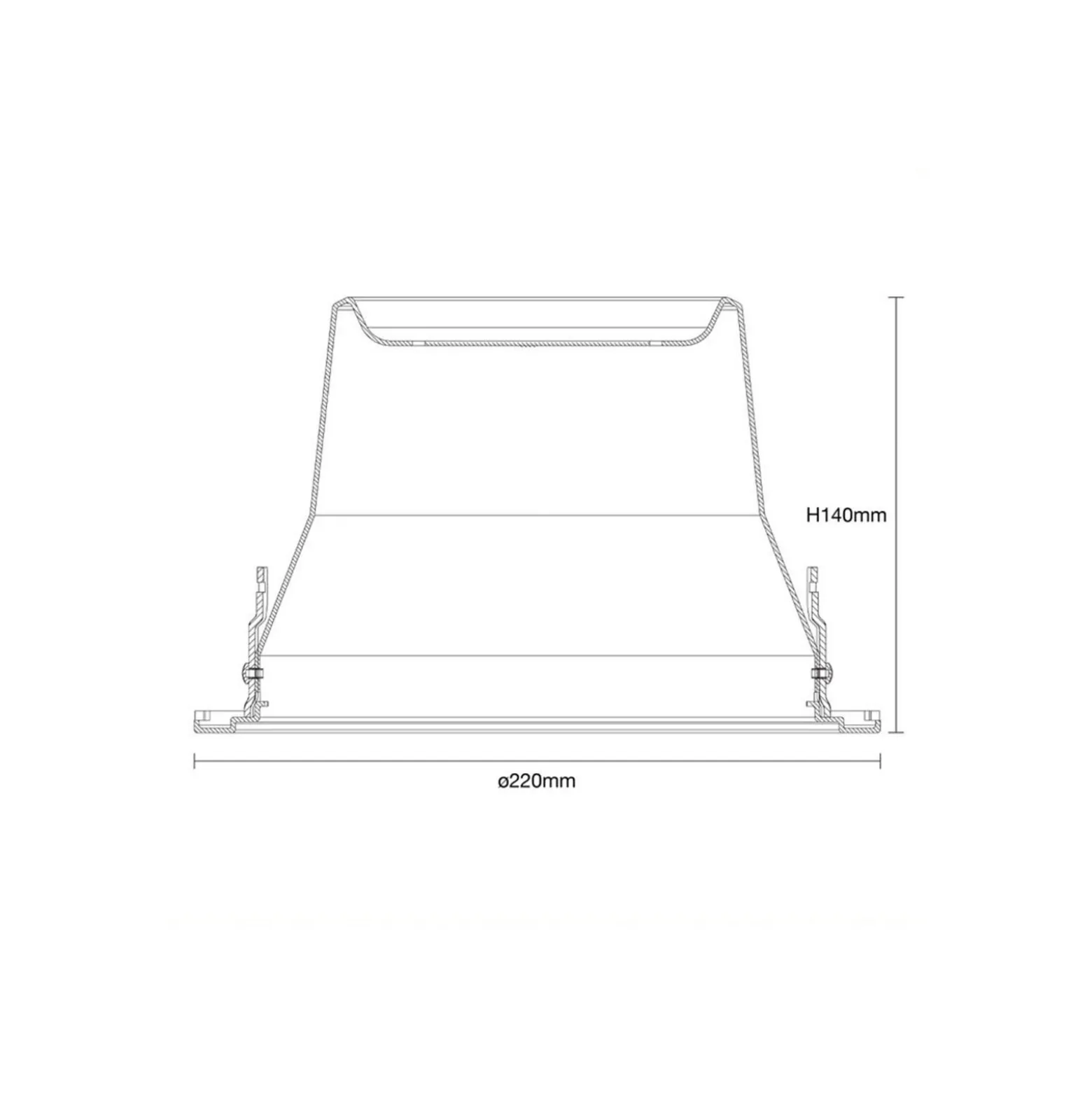 Noxion LED Downlight Apollo 20W 2300lm 60D - 830 Varm Vit | 220mm - Utskärning 200mm - Alu Reflektor - UGR <19
