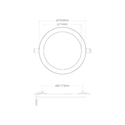 Noxion LED Downlight Ecowhite Svart 18W 1530lm - 830-840-860 CCT | Utskärning 55-175mm - Dimbar