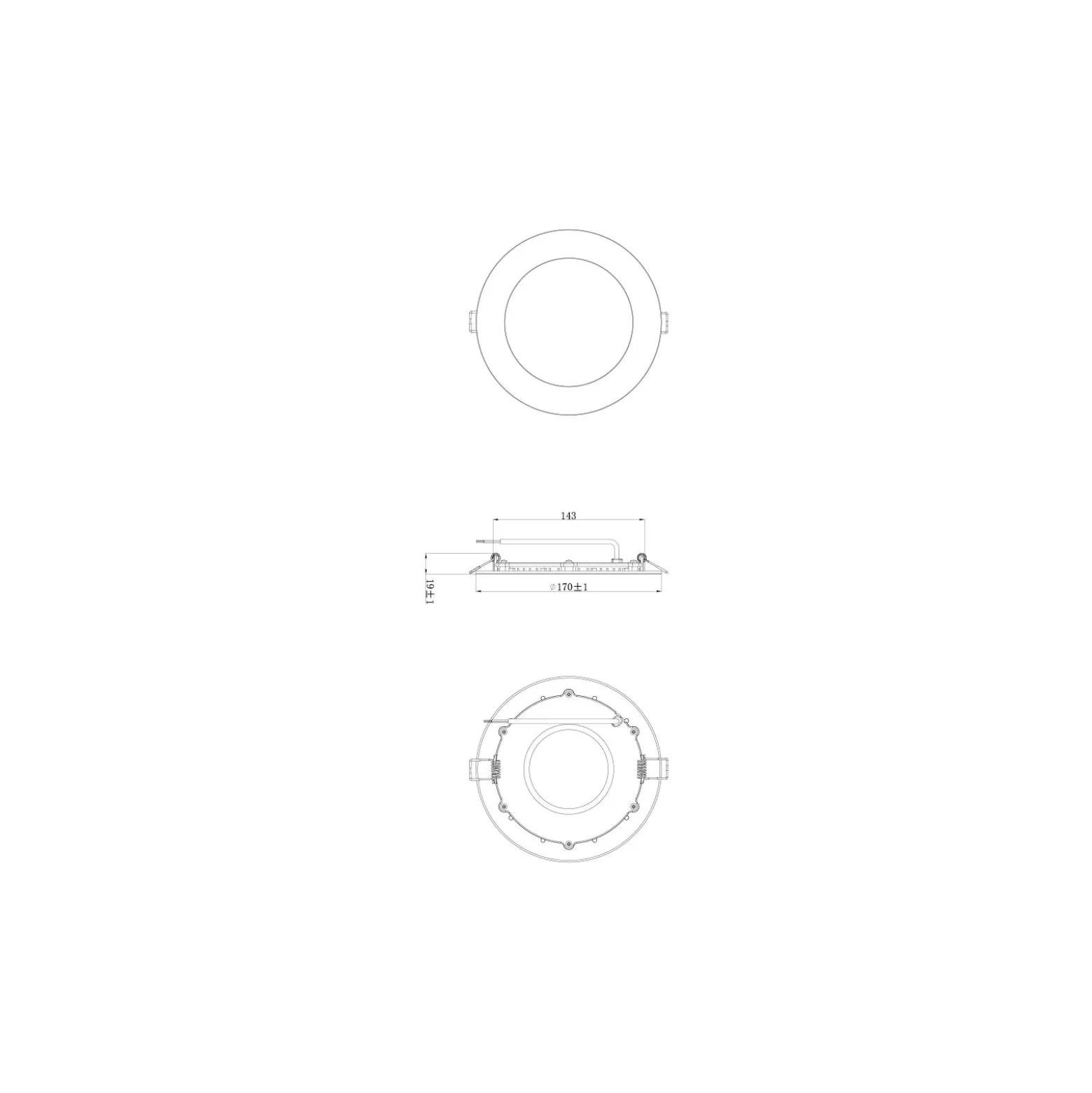 Noxion LED Downlight Slim V2.0 12W 1200lm 120D - 840 Kallvit | 170mm - Utskärning 150mm - IP44