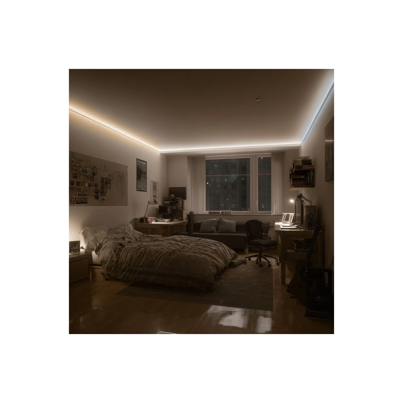 Noxion Led-Ljusslingor Naga 5 Meter Komplett set - Smart Wifi - 24V - 120LEDs/m - 9.6W/m - 930-965 Justerbar Vit | 8mm - IP20 - Bästa Färgåtergivning - SMD2835