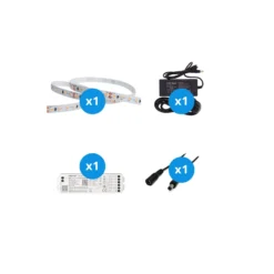 Noxion Led-Ljusslingor Naga 5 Meter Komplett set - Smart Wifi - 24V - 120LEDs/m - 9.6W/m - 927 Extra Varm Vit | 8mm - IP20 - Bästa Färgåtergivning - SMD2835