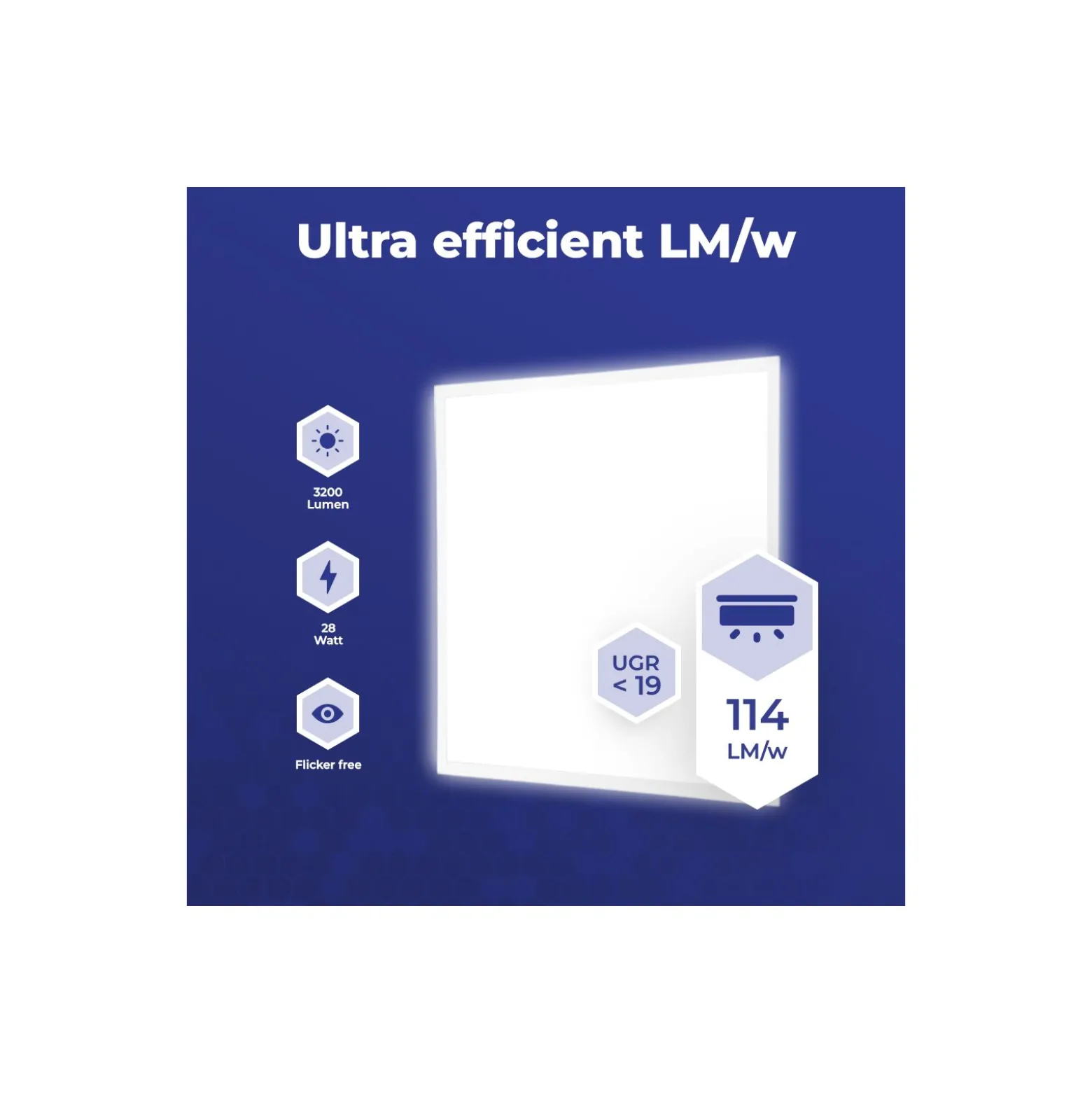 Noxion LED Panel Ecowhite V4.0 28W 3200lm - 830 Varm Vit | 60x60cm - UGR <19 - Philips driver