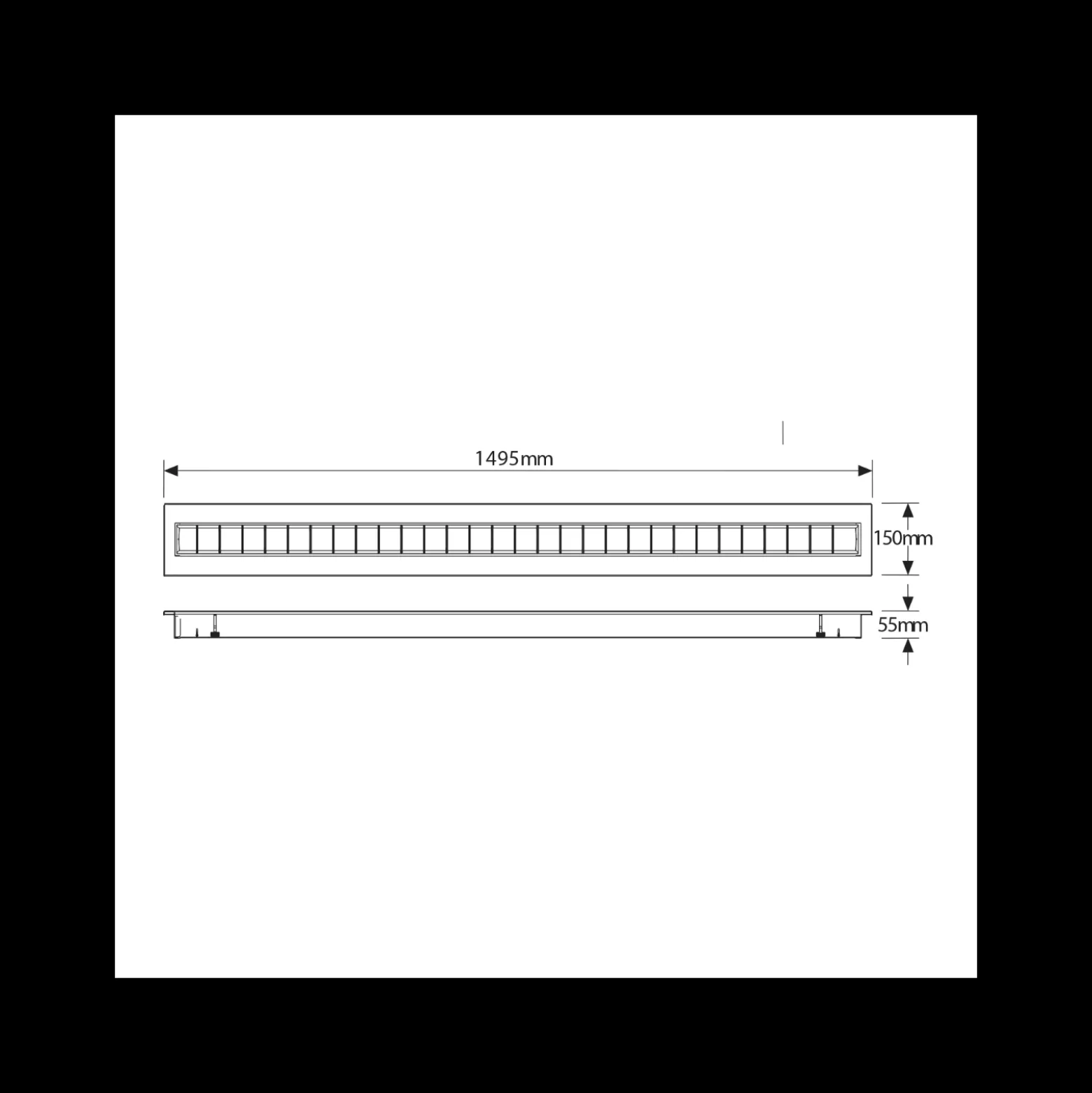 Noxion LED Panel Louvre Excell Pronox 38W 4050lm - 830 Varm Vit | 150x15cm - UGR 152 - Dali Dimbar