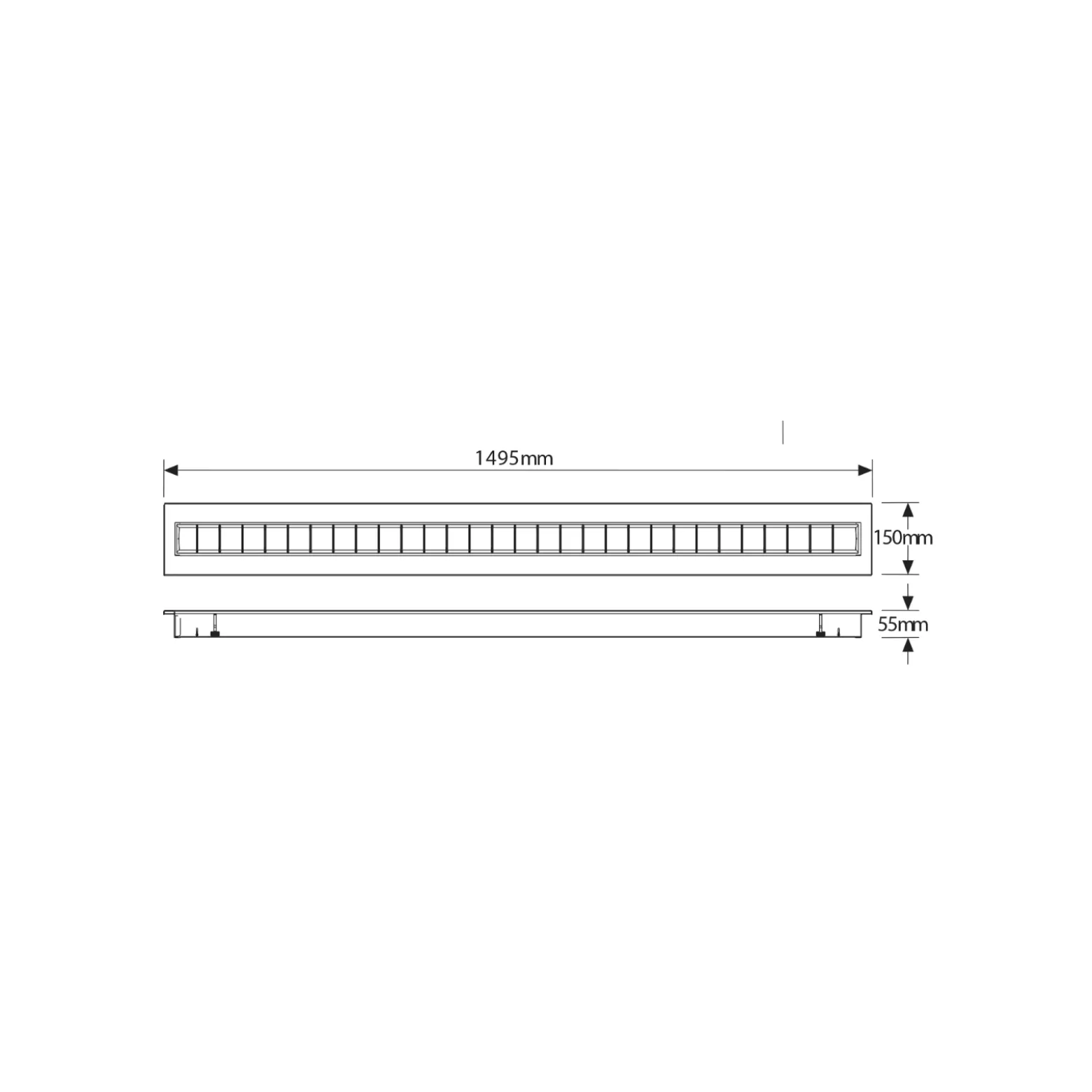 Noxion LED Panel Louvre Excell Pronox 38W 4200lm - 840 Kallvit | 150x15cm - UGR 152 - Dali Dimbar