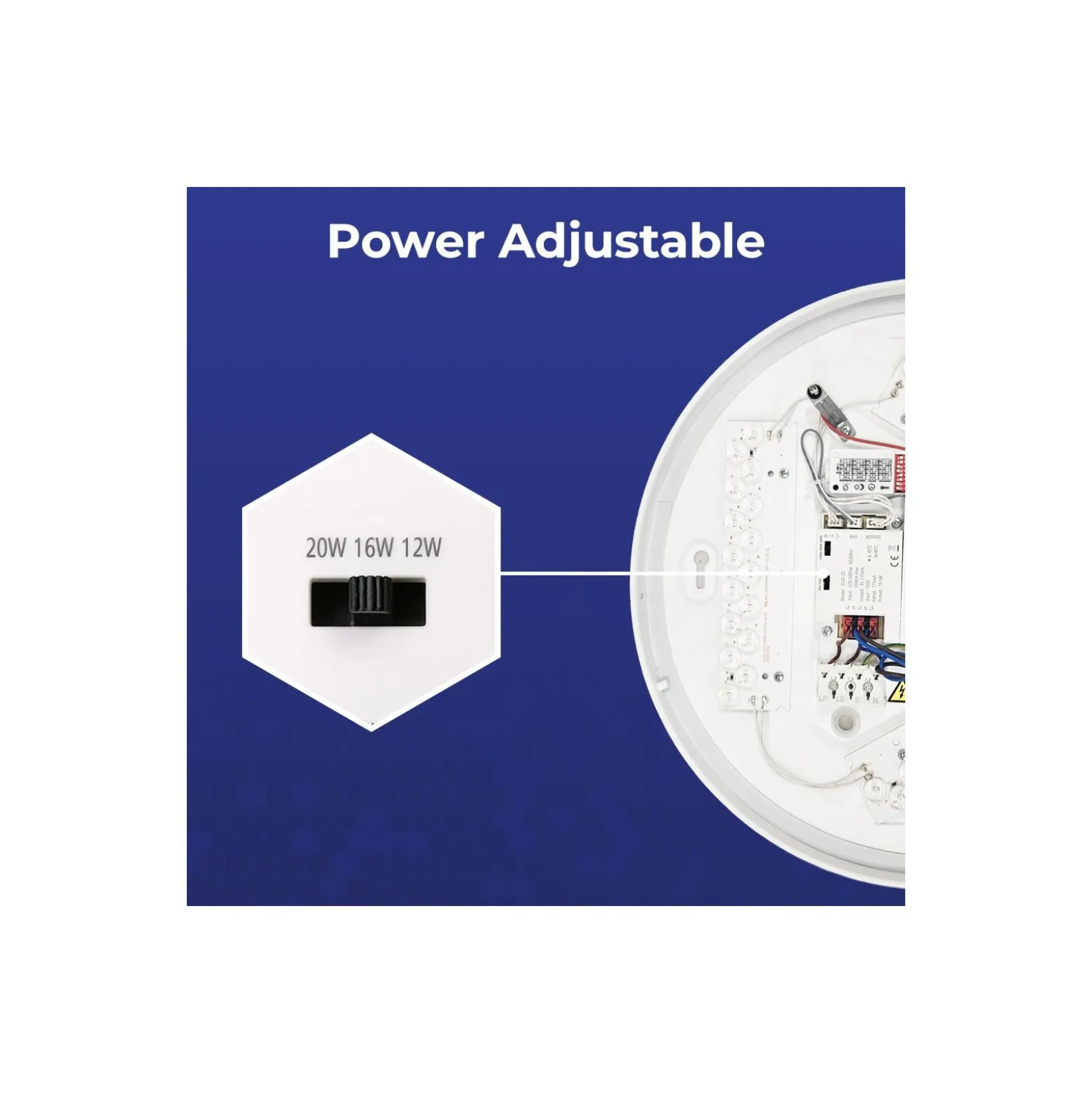 Noxion LED Plafond Corido V2 Vit 12W 1200lm 830-840-865 CCT | IP44 - Nöd 3h - Rörelse- och Ljussensor