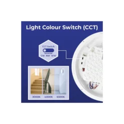 Noxion LED Plafond Pro V2 12/16/20W 2400lm - 830-840-865 CCT | 325mm - IP65 - Rörelse- och Ljussensor + Ögonlock Ring Svart