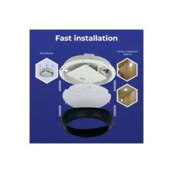 Noxion LED Plafond Pro V2 12/16/20W 2400lm - 830-840-865 CCT | 325mm - IP65 - Rörelse- och Ljussensor + Ring Svart
