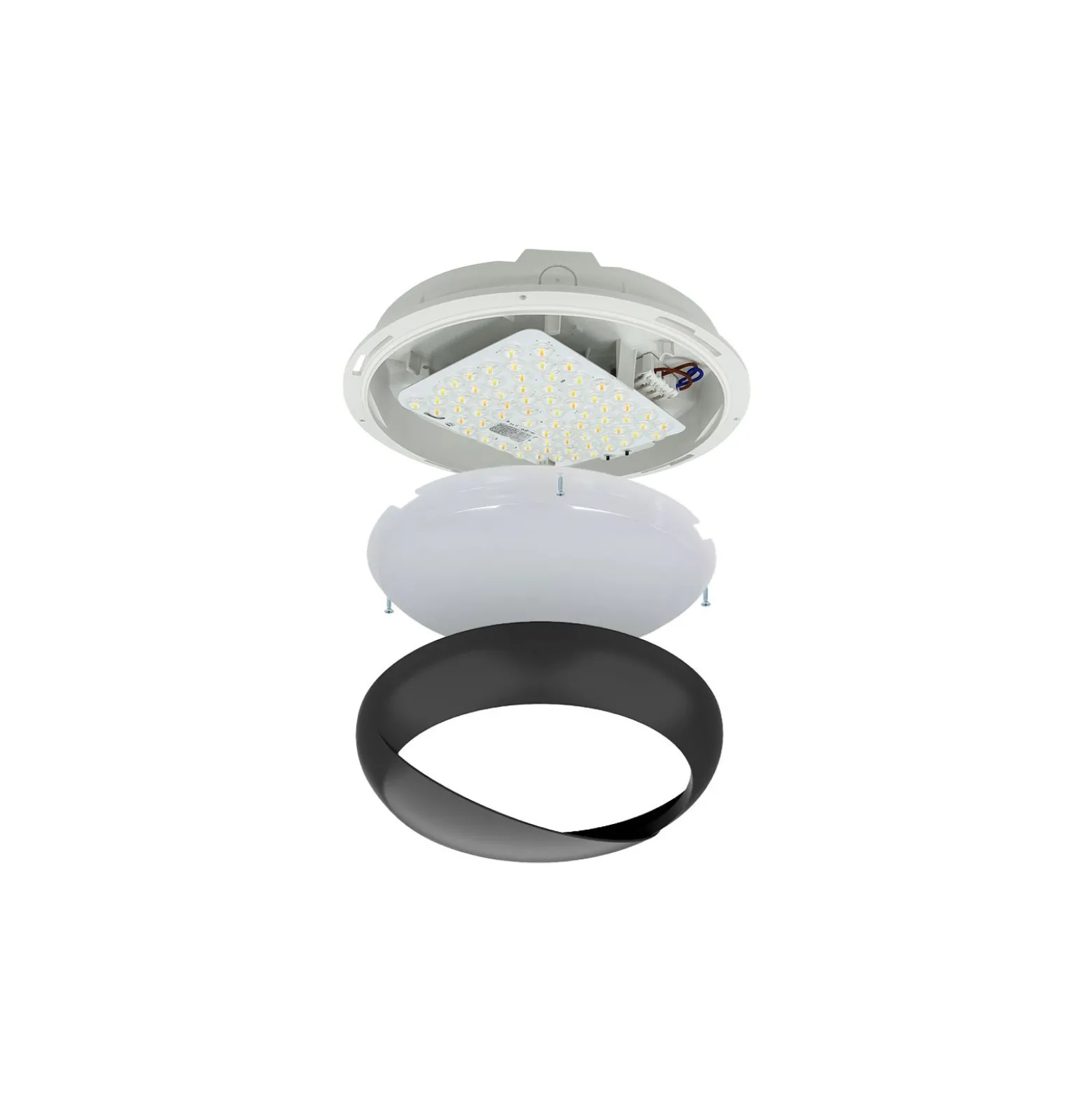 Noxion LED Plafond Pro V2 12/16/20W 2400lm - 830-840-865 CCT | 325mm - IP65 - 3 Timmar Nödbelysning + Ögonlock Ring Svart