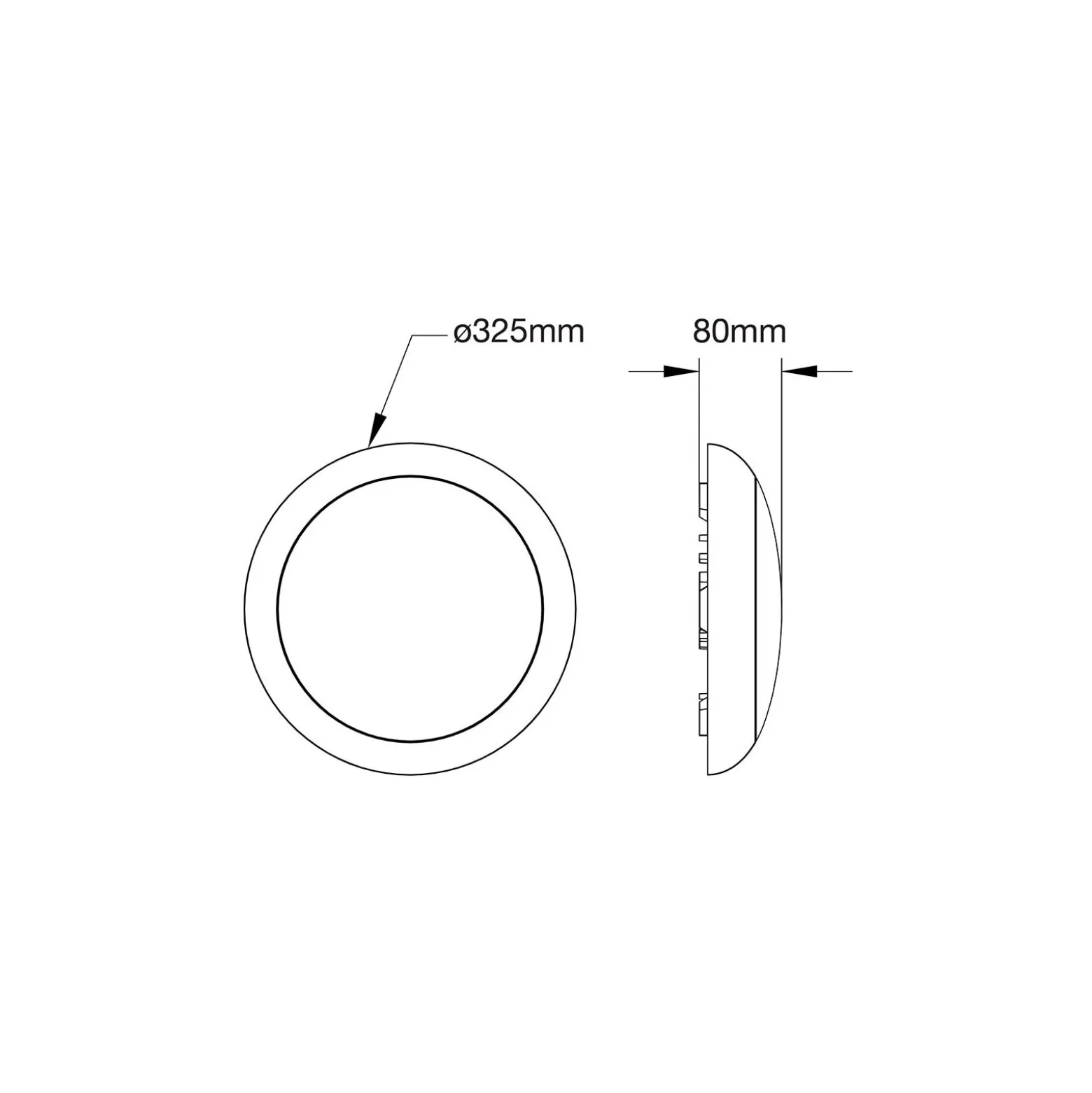 Noxion LED Plafond Pro V2 12/16/20W 2400lm - 830-840-865 CCT | 325mm - IP65 - 3 Timmar Nödbelysning + Ring Svart
