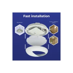 Noxion LED Plafond Pro V2 12/16/20W 2400lm - 830-840-865 CCT | 325mm - IP65 - 3 Timmar Nödbelysning + Ögonlock Ring Vit