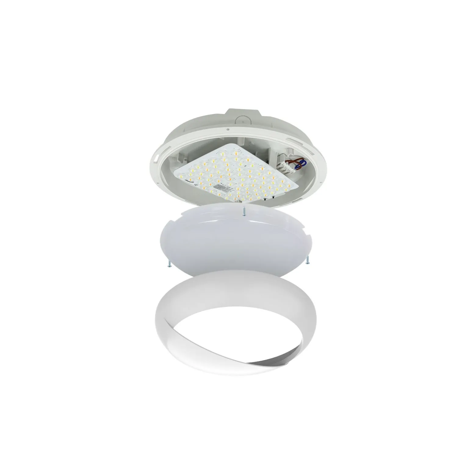 Noxion LED Plafond Pro V2 12/16/20W 2400lm - 830-840-865 CCT | 325mm - IP65 - 3 Timmar Nödbelysning + Ögonlock Ring Vit
