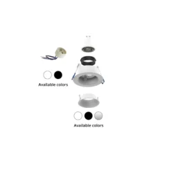 Noxion LED Spot Ares Djup ring Vit - med Inre Ring Silver | Utskärning 68mm - incl. GU10 Fitting