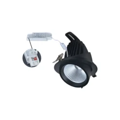Noxion LED Spot Forza V2 Aluminium Svart 28/32/36/40W - 3300/3700/4100/4500lm 36D - 930-940-957 CCT | 160mm - Utskärning 145mm - Bästa Färgåtergivning