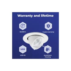 Noxion LED Spot Forza V2 Aluminium Vit 28W 3300lm 36D - 930-940-957 CCT | 160mm - Utskärning 145mm - Bästa Färgåtergivning