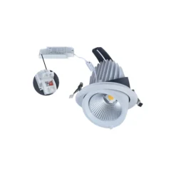 Noxion LED Spot Forza V2 Aluminium Vit 36W 4100lm 36D - 930-940-957 CCT | 160mm - Utskärning 145mm - Bästa Färgåtergivning