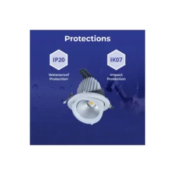 Noxion LED Spot Forza V2 Aluminium Vit 36W 4100lm 36D - 930-940-957 CCT | 160mm - Utskärning 145mm - Bästa Färgåtergivning