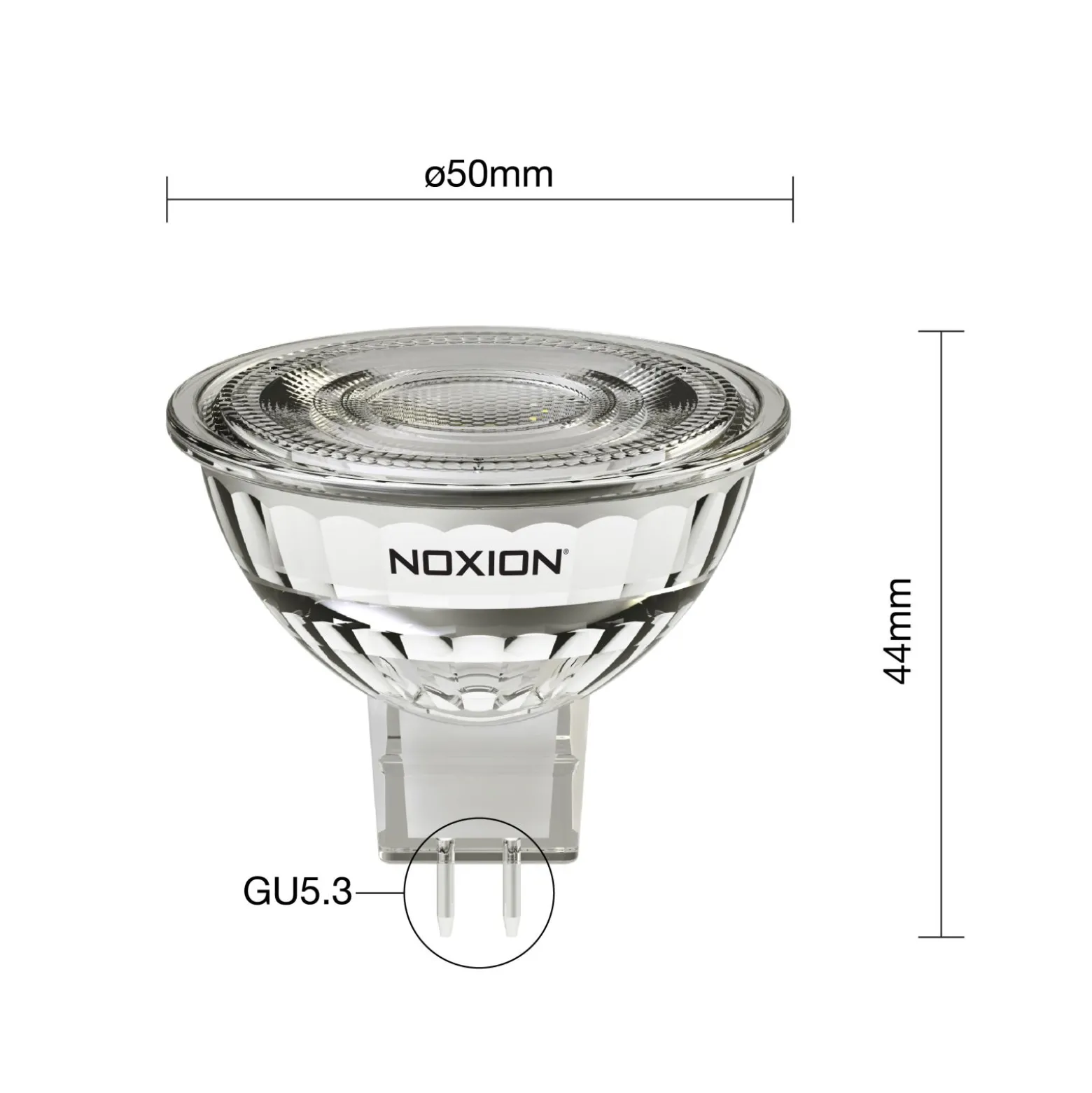Noxion LED Spot GU5.3 MR16 4.4W 345lm 36D - 840 Kallvit | Ersättare 35W