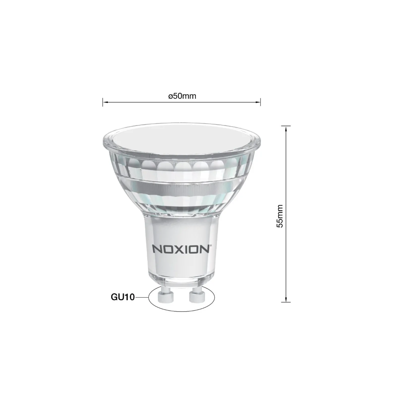 Noxion LED Spot GU10 PAR16 5.5W 620lm 120D - 840 Kallvit | Ersättare 50W