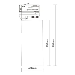 Noxion LED Spårbelysning 3-Fas Ecowhite Aluminium Svart 30W 3210lm 36D - 840 Kallvit | UGR <19