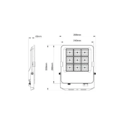 Noxion LED Strålkastare Beam V2.0 80W 11200lm 90D - 830-840-865 CCT | IP66 – Symmetrisk