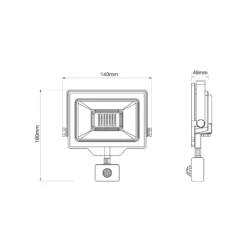 Noxion LED Strålkastare Beamy G3.1 Svart 30W 3300lm 110D - 840 Kallvit | IP44 - Rörelse- och Ljussensor - Symmetrisk