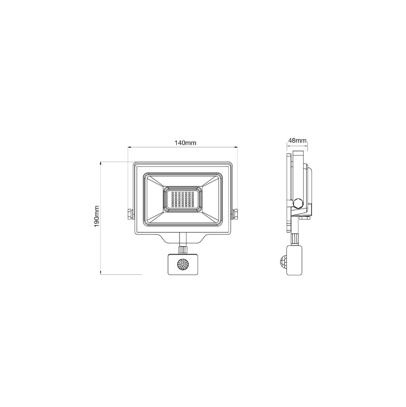 Noxion LED Strålkastare Beamy G3.1 Svart 30W 3300lm 110D - 840 Kallvit | IP44 - Rörelse- och Ljussensor - Symmetrisk